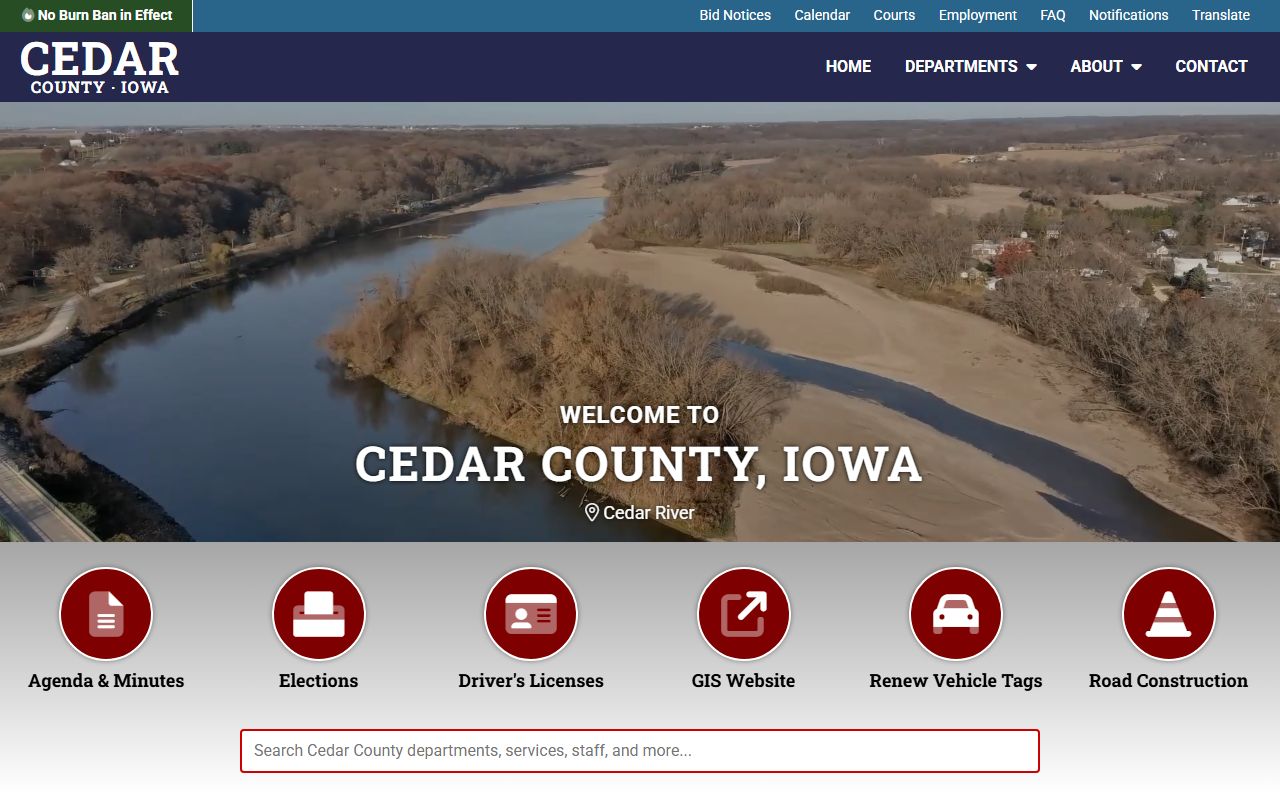 Cedar County Sheriff website for background check and records requests