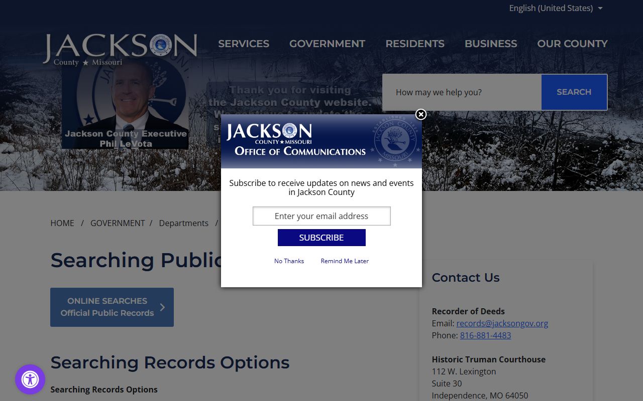Jackson County Recorder of Deeds for background check document search