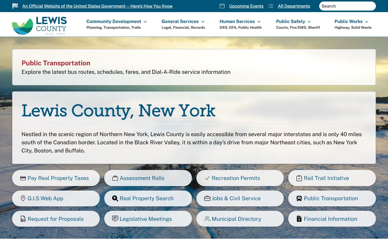 Lewis County Sheriff website for background check records